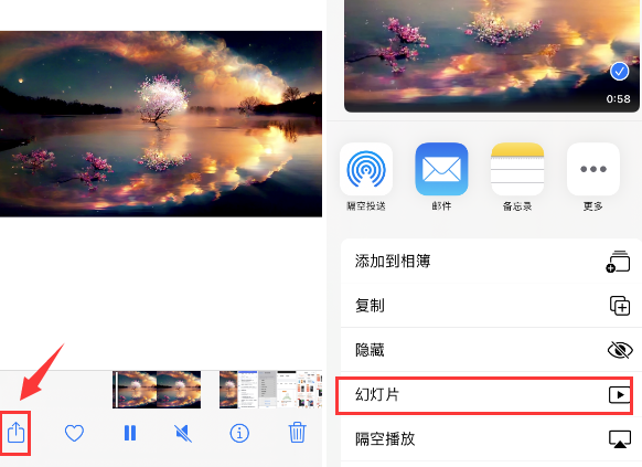 曲阳苹果14维修店分享iPhone14相册视频如何循环播放 