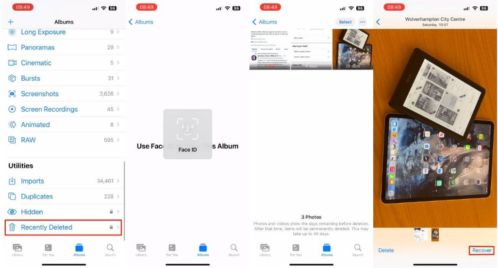 曲阳苹果14维修分享 iPhone14 上恢复已删除的照片 