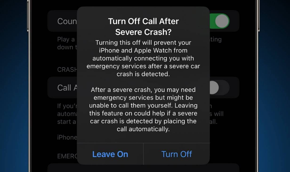 曲阳苹果14维修分享 iPhone 14 和 Apple Watch 上关闭崩溃检测 